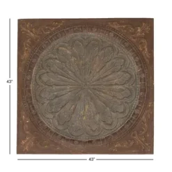 Wall Plaques-Kirkland's Home Metal Floral Medallion Wall Plaque Brown