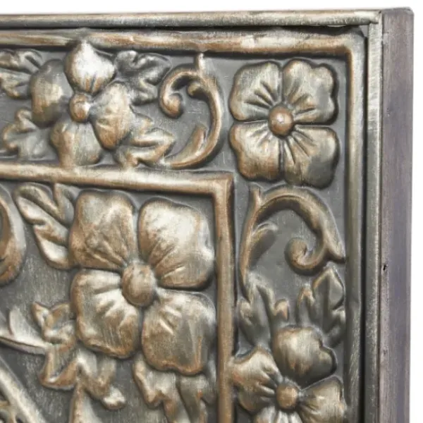 Wall Plaques-Kirkland's Home Metal Floral Scrollwork Wall Plaque Silver
