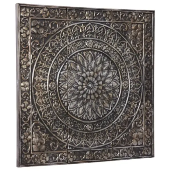Wall Plaques-Kirkland's Home Metal Floral Scrollwork Wall Plaque Silver