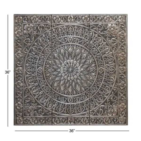 Wall Plaques-Kirkland's Home Metal Floral Scrollwork Wall Plaque Silver