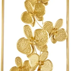 Wall Plaques-Kirkland's Home Metal Floral Wall Plaques, Set Of 2 Gold