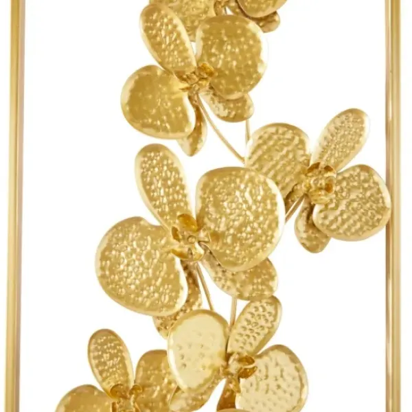 Wall Plaques-Kirkland's Home Metal Floral Wall Plaques, Set Of 2 Gold