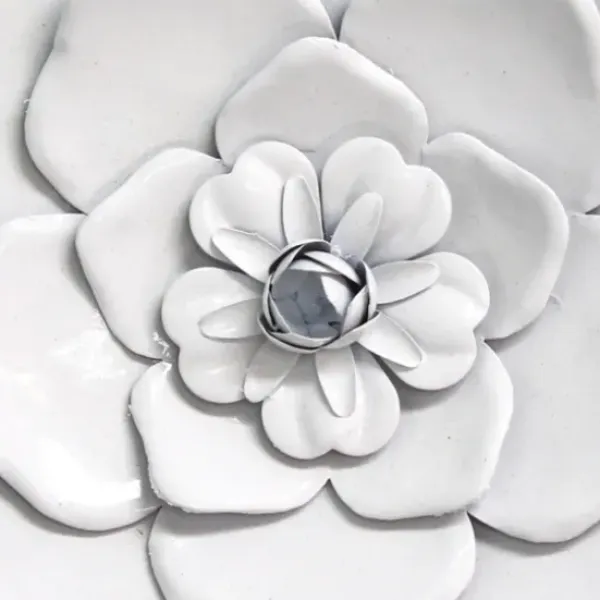 Wall Plaques-Kirkland's Home Metal Flower Wall Plaques, Set Of 3 White