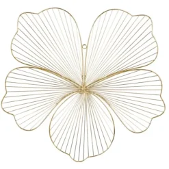 Wall Plaques-Kirkland's Home Metal Frame Floral Wall Plaques, Set Of 3 Gold