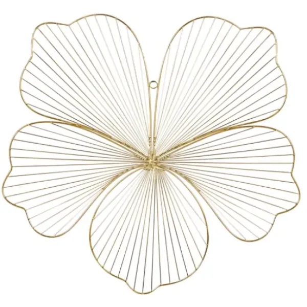 Wall Plaques-Kirkland's Home Metal Frame Floral Wall Plaques, Set Of 3 Gold
