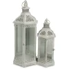 Lanterns-Kirkland's Home Metal Frame Lanterns, Set Of 2 White