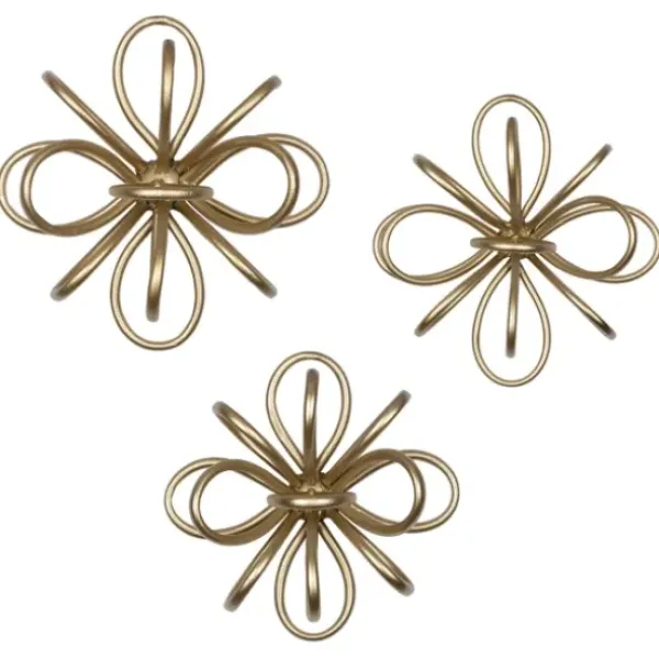 Wall Plaques-Kirkland's Home Metal Geometric Burst 3-Pc. Wall Plaques Set Gold