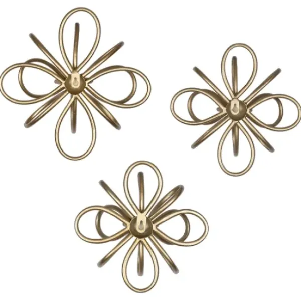 Wall Plaques-Kirkland's Home Metal Geometric Burst 3-Pc. Wall Plaques Set Gold