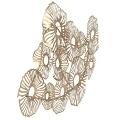 Wall Plaques-Kirkland's Home Metal Geometric Coral Clusters Wall Plaque Gold