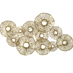 Wall Plaques-Kirkland's Home Metal Geometric Coral Clusters Wall Plaque Gold