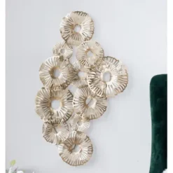 Wall Plaques-Kirkland's Home Metal Geometric Coral Clusters Wall Plaque Gold