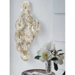 Wall Plaques-Kirkland's Home Metal Geometric Coral Clusters Wall Plaque Gold