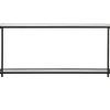 Console Tables-Kirkland's Home Metal Glass Top Console Table Black