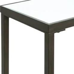 Console Tables-Kirkland's Home Metal Glass Top Console Table Black