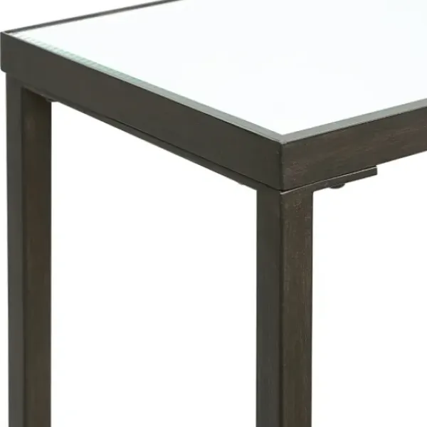 Console Tables-Kirkland's Home Metal Glass Top Console Table Black