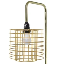 Floor Lamps-Kirkland's Home Metal Grid Shade Floor Lamp Gold