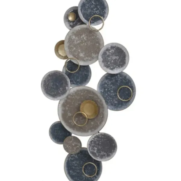 Wall Plaques-Kirkland's Home Metal Hammered Discs Wall Plaque Blue/Gray