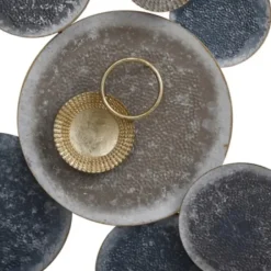 Wall Plaques-Kirkland's Home Metal Hammered Discs Wall Plaque Blue/Gray