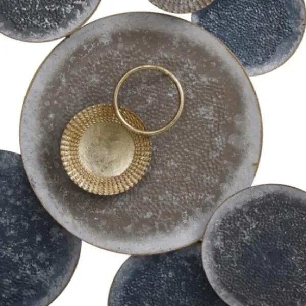 Wall Plaques-Kirkland's Home Metal Hammered Discs Wall Plaque Blue/Gray