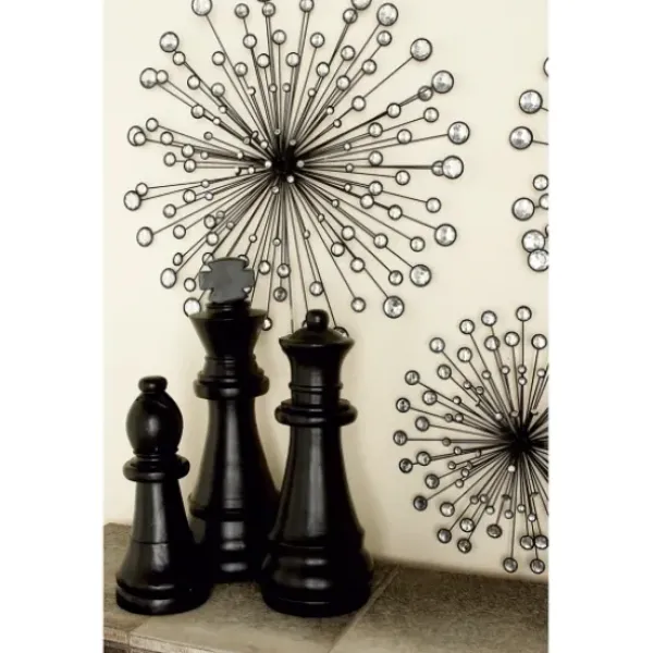 Wall Plaques-Kirkland's Home Metal Jewel Sunburst Wall Plaques, Set Of 3 Black