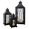 Lanterns-Kirkland's Home Metal Lanterns With Top Handles, Set Of 3 Black