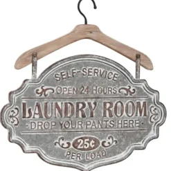 Wall Quotes & Signs-Kirkland's Home Metal Laundry Room Wall Plaque Gray