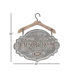 Wall Quotes & Signs-Kirkland's Home Metal Laundry Room Wall Plaque Gray