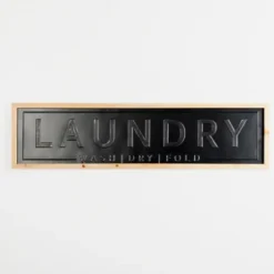 Wall Quotes & Signs-Kirkland's Home Metal Laundry Wall Plaque Black