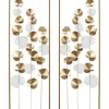 Wall Plaques-Kirkland's Home Metal Leaves Framed Wall Plaques, Set Of 2 Gold