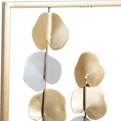 Wall Plaques-Kirkland's Home Metal Leaves Framed Wall Plaques, Set Of 2 Gold