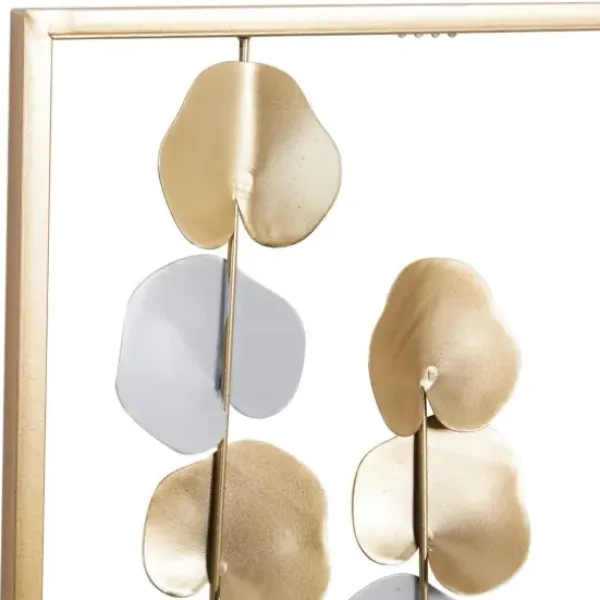 Wall Plaques-Kirkland's Home Metal Leaves Framed Wall Plaques, Set Of 2 Gold