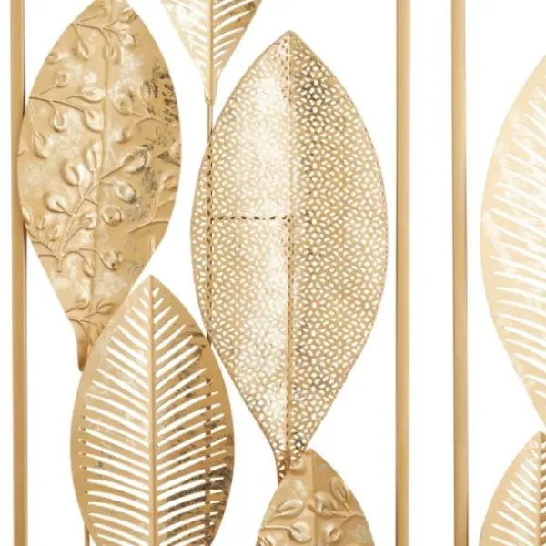 Wall Plaques-Kirkland's Home Metal Leaves Wall Plaques, Set Of 2 Gold