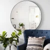 Decorative Mirrors-Kirkland's Home Metal Linear Round Mirror Black