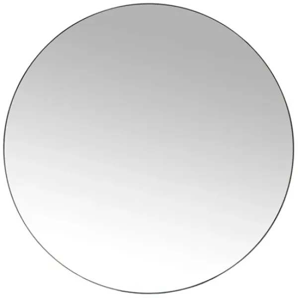 Decorative Mirrors-Kirkland's Home Metal Linear Round Mirror Black