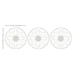 Wall Plaques-Kirkland's Home Metal Medallion Wall Plaques, Set Of 3 White