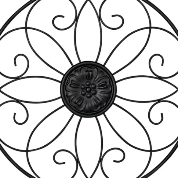 Wall Plaques-Kirkland's Home Metal Medallion Wall Plaques, Set Of 3 Black