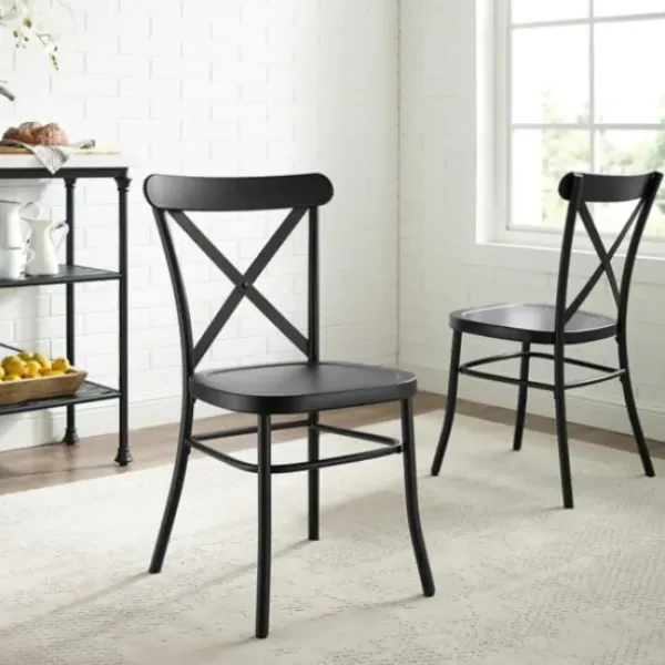 Dining Chairs-Kirkland's Home Metal Melody Dining Chairs, Set Of 2 Black