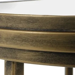 Accent & End Tables-Kirkland's Home Metal Mirror Top 2-Pc. Nesting Side Table Set Gold