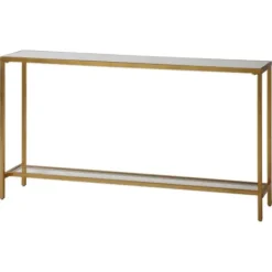 Console Tables-Kirkland's Home Metal Mirrored Top Slim Console Table Gold