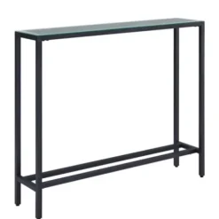 Console Tables-Kirkland's Home Metal Mirrored Top Slim Console Table Gray