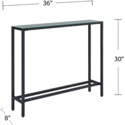 Console Tables-Kirkland's Home Metal Mirrored Top Slim Console Table Gray