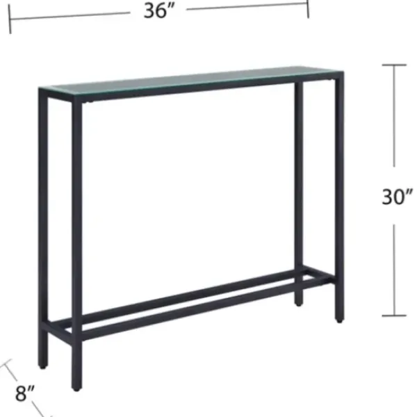 Console Tables-Kirkland's Home Metal Mirrored Top Slim Console Table Gray