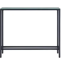 Console Tables-Kirkland's Home Metal Mirrored Top Slim Console Table Gray
