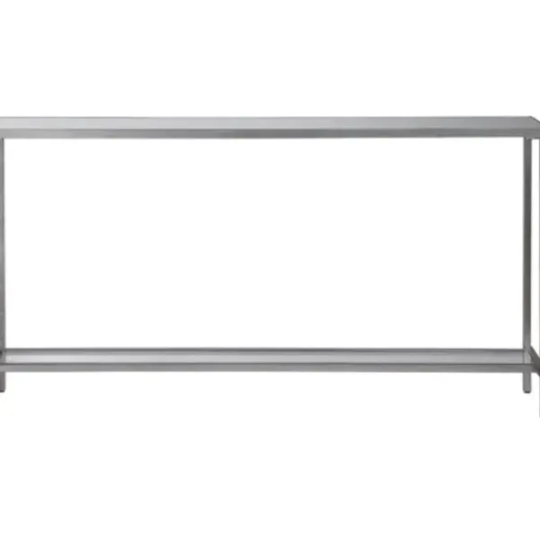 Console Tables-Kirkland's Home Metal Mirrored Top Slim Console Table Silver