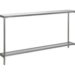 Console Tables-Kirkland's Home Metal Mirrored Top Slim Console Table Silver