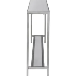 Console Tables-Kirkland's Home Metal Mirrored Top Slim Console Table Silver