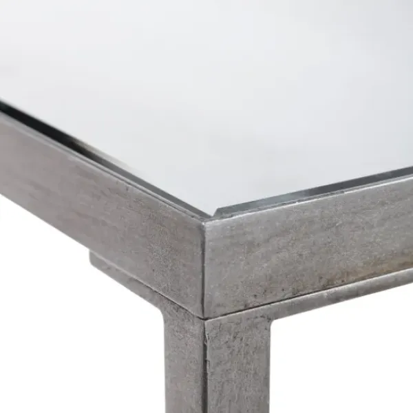 Console Tables-Kirkland's Home Metal Mirrored Top Slim Console Table Silver