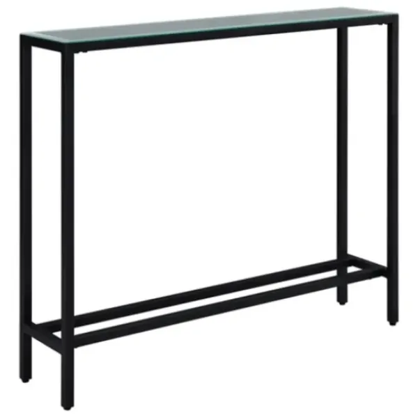 Console Tables-Kirkland's Home Metal Mirrored Top Slim Console Table Black