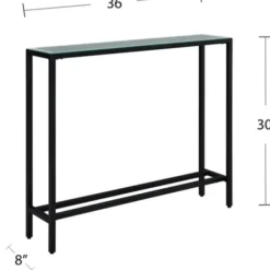 Console Tables-Kirkland's Home Metal Mirrored Top Slim Console Table Black