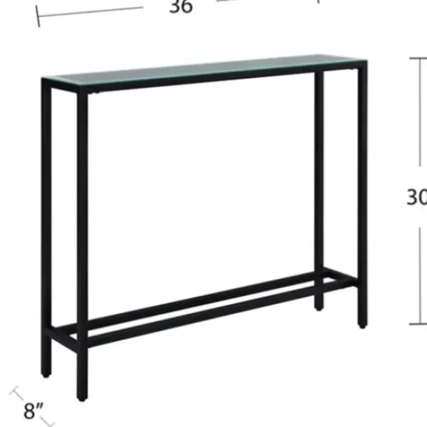 Console Tables-Kirkland's Home Metal Mirrored Top Slim Console Table Black